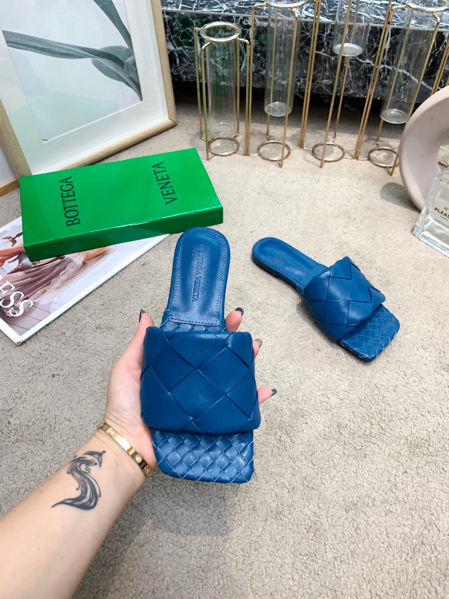 Bottega Veneta Women’s Chunky Woven Flat Sandals