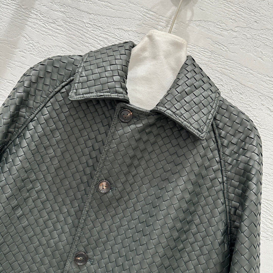Bottega Veneta Woven Lambskin Oversized Jacket