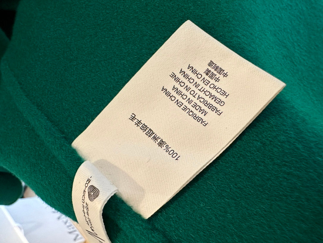 Green Double-Breasted Wool Coat