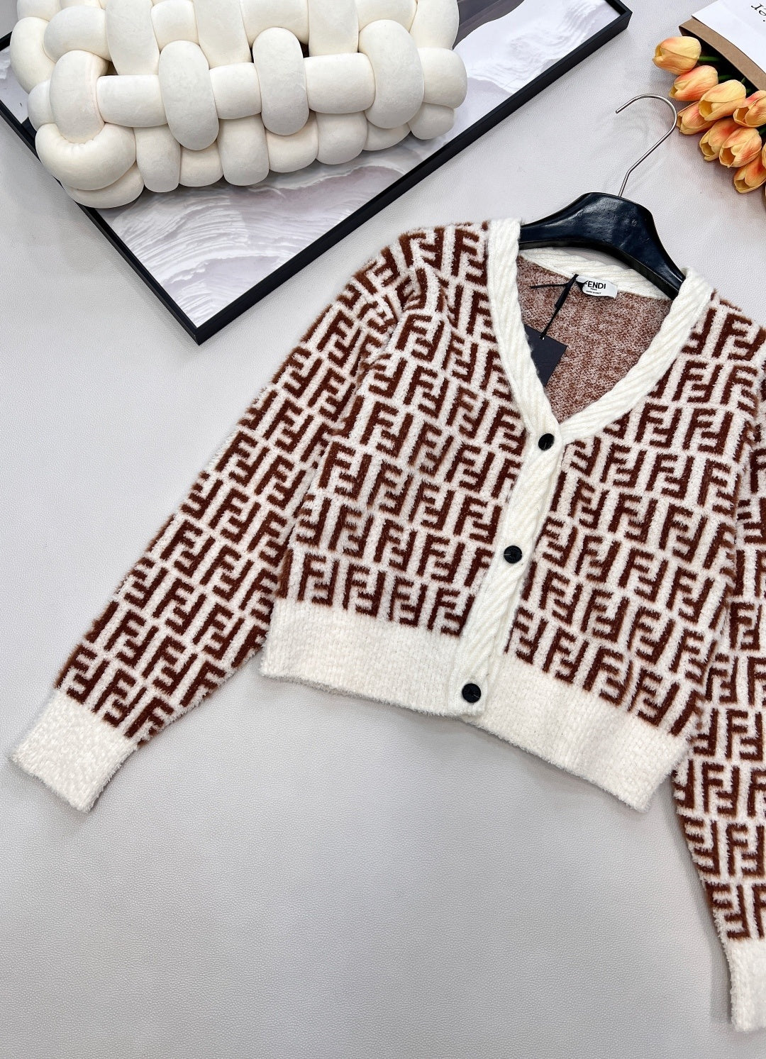 Kids Beige & White Classic Cotton Cardigan