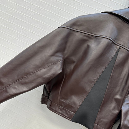 Ultra-Short 100% Lambskin Motorcycle Jacket