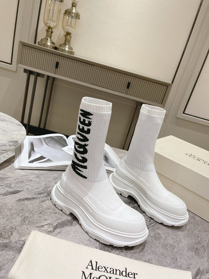 McQueen Graffiti Tread Slick Boots