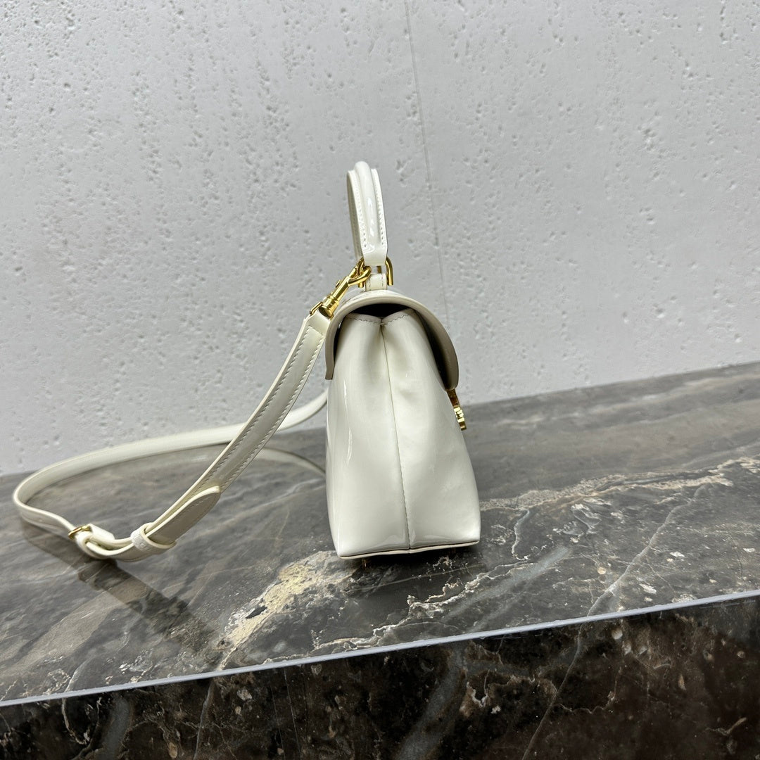 Triangle Burgundy & White Crossbody Bag