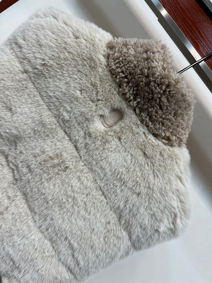 Early Autumn Plush Belted Down Vest Stylish & Unisex