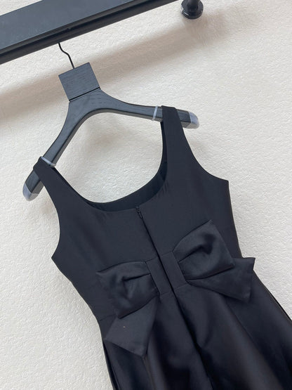 Dior Hepburn-Style Bow-Back Sleeveless Mini Dress