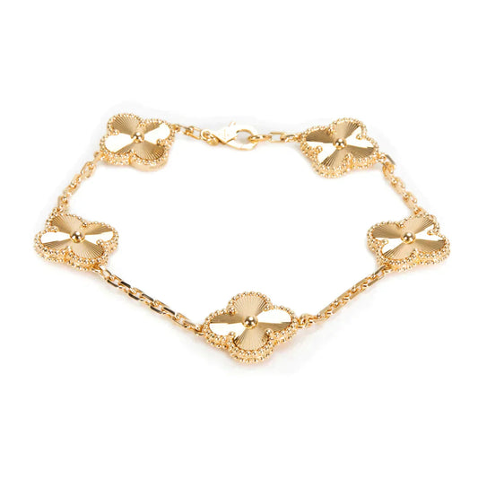 Clover 5 Motif Gold Bracelet