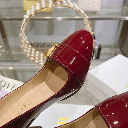 Dior W184 D2023 Women's Chunky Heel Square Toe Shoes