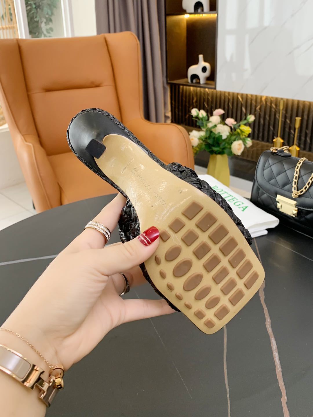 Genuine Leather Women’s Woven Slippers