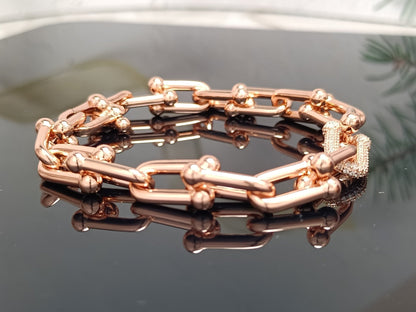 Hardwear Bracelet Pink Gold And Silver Diamond