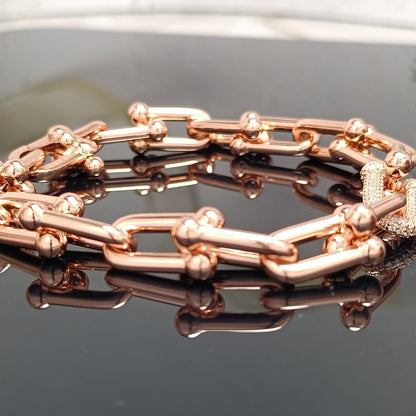 Hardwear Bracelet Pink Gold And Silver Diamond