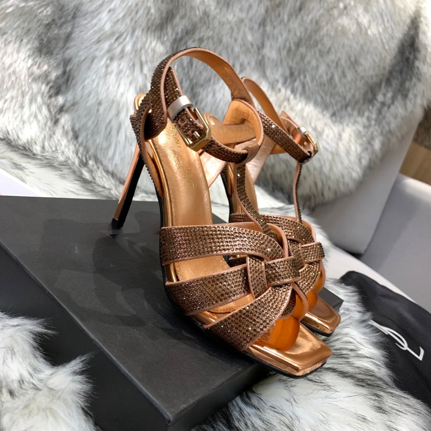 YSL Saint Laurent Super High-Heeled Sandals