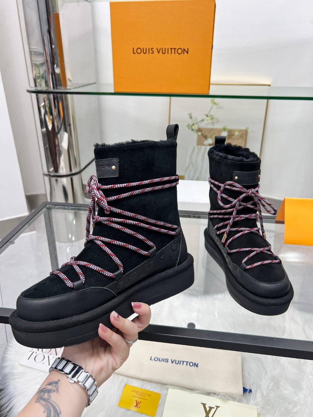 Louis Vuitton Furry Snow Boots