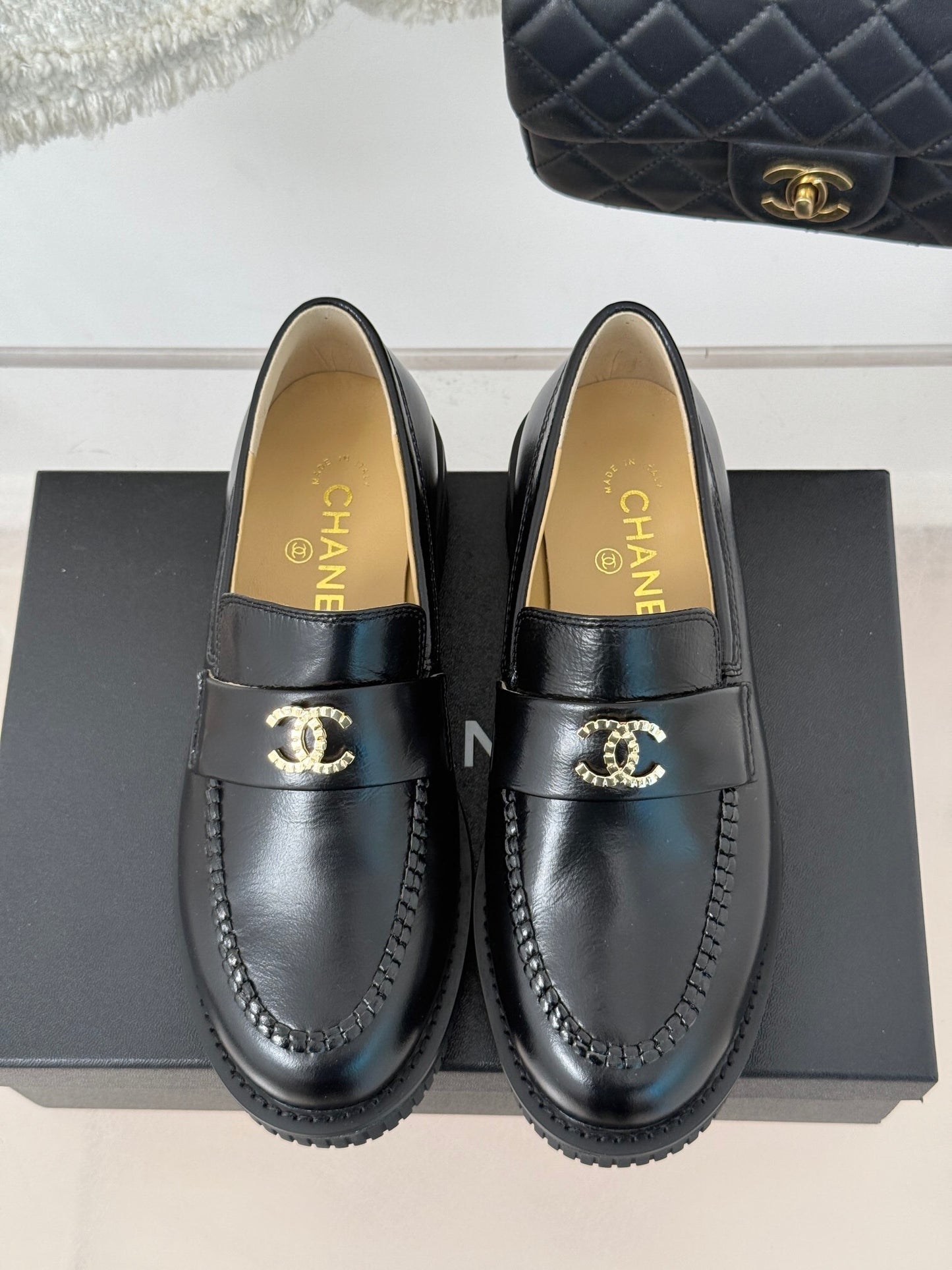 CHANEL Classic Color-Blocked Double C Loafers