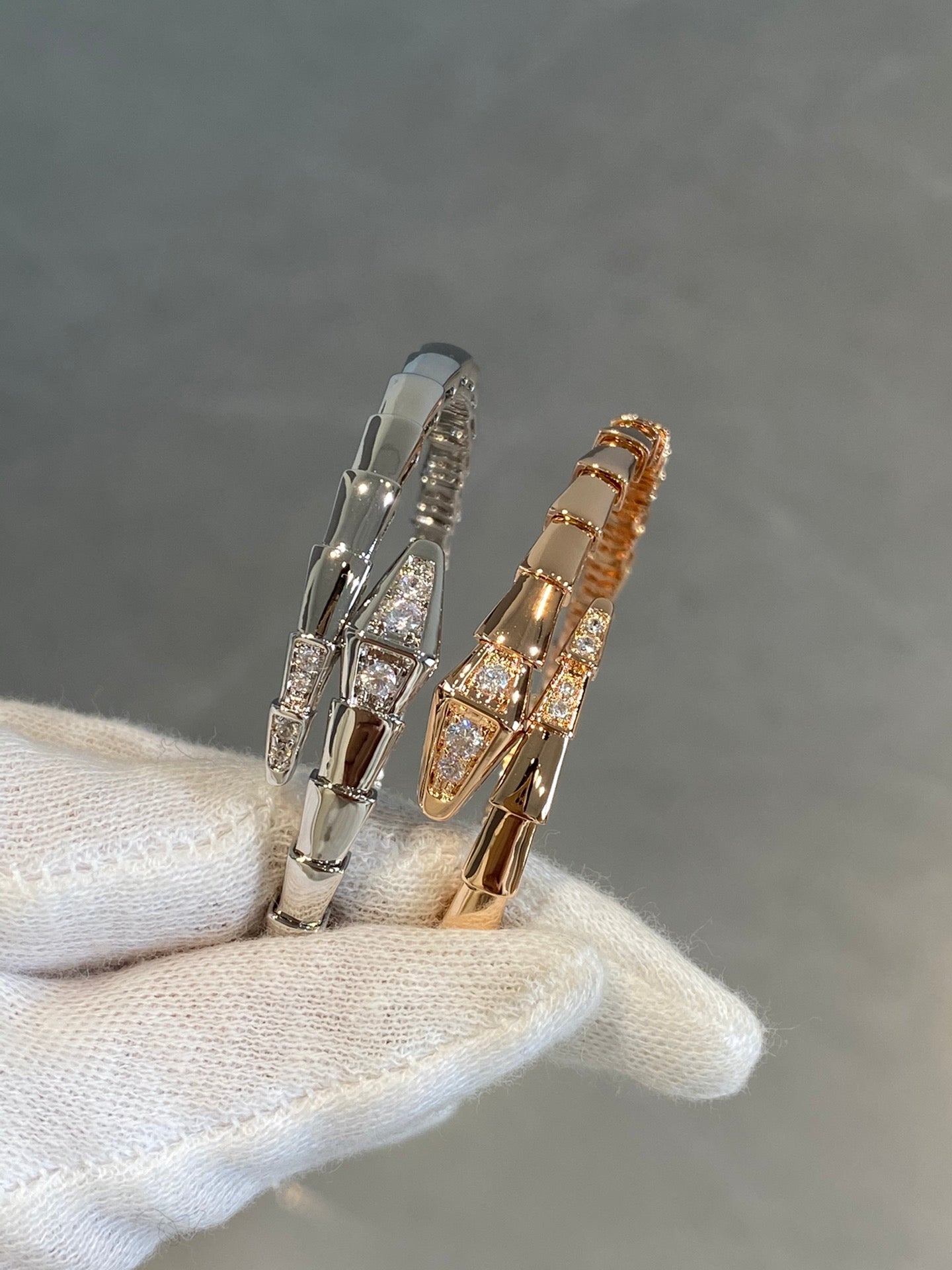 Serpenti Bracelet Diamonds Pink Gold 2