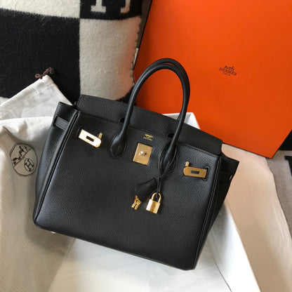 Hm Birkin 30cm Black Togo Leather Gold Hardware