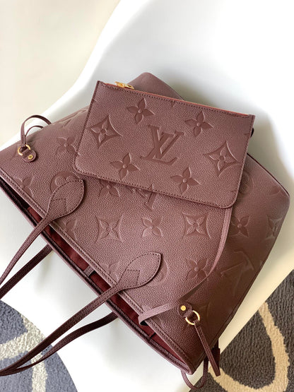 Neverfull Mm 32 Wine Monogram Empreinte Leather