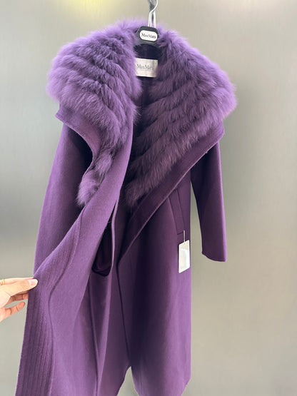 Winter Coat Detachable White Fox Fur Collar