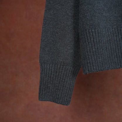 AMI Wool Black Heart V-Neck Knit Cardigan Unisex Loose Fit