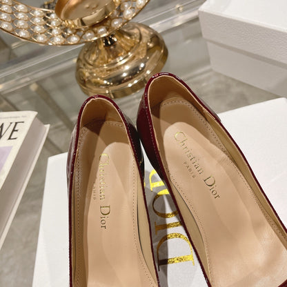 Dior W184 D2023 Women's Chunky Heel Square Toe Shoes