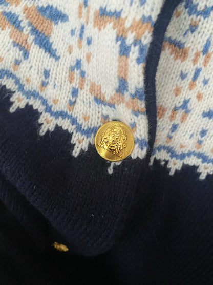 Two-Tone Logo Cardigan Sophisticated & Stylish