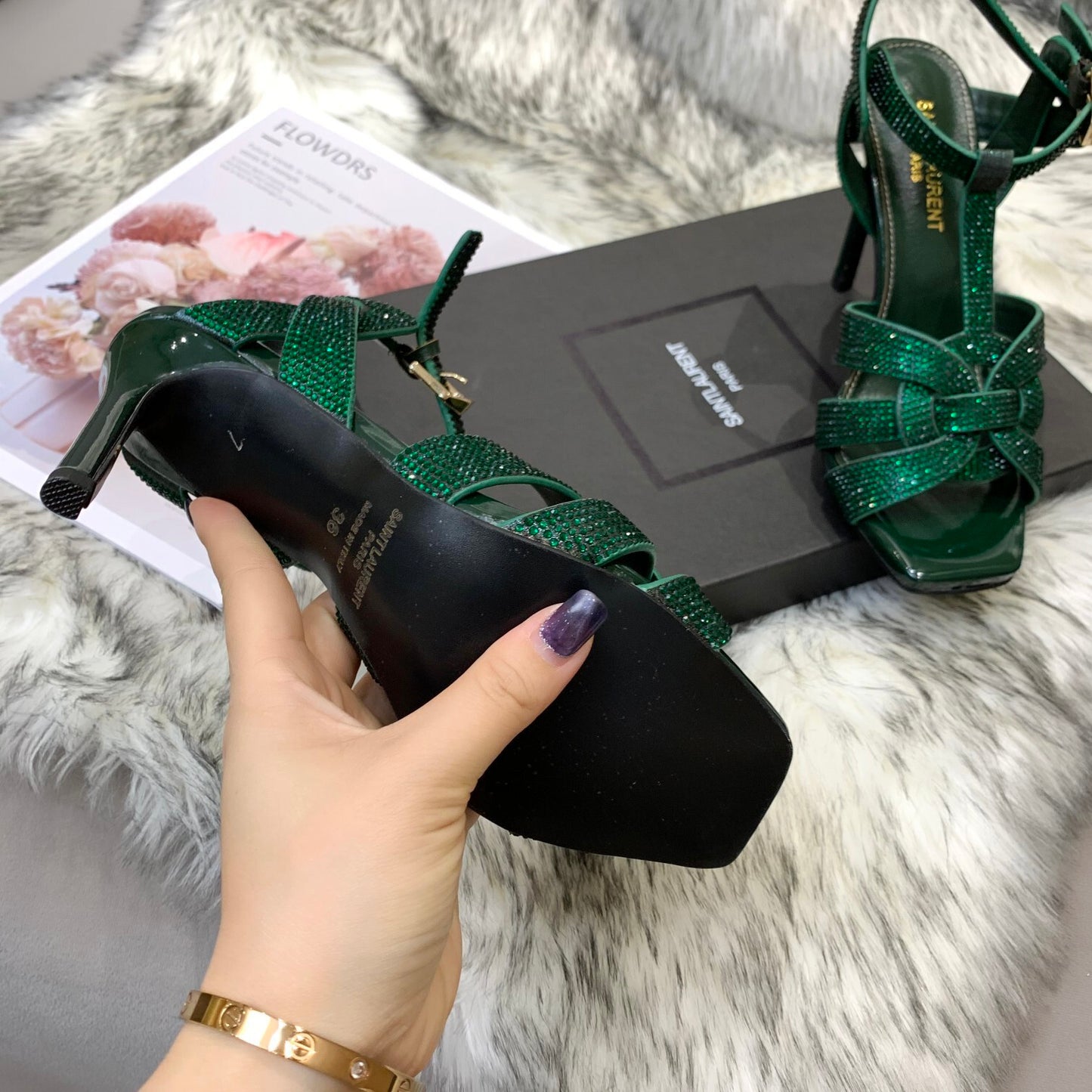 YSL Saint Laurent Super High-Heeled Sandals