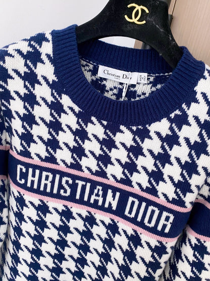 Dior 2025 Houndstooth Long-Sleeve Shirt
