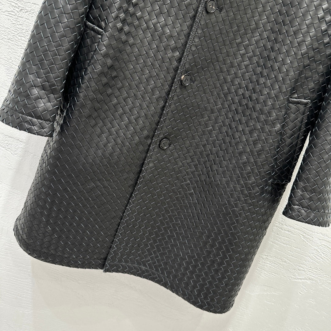 Bottega Veneta Woven Lambskin Oversized Jacket