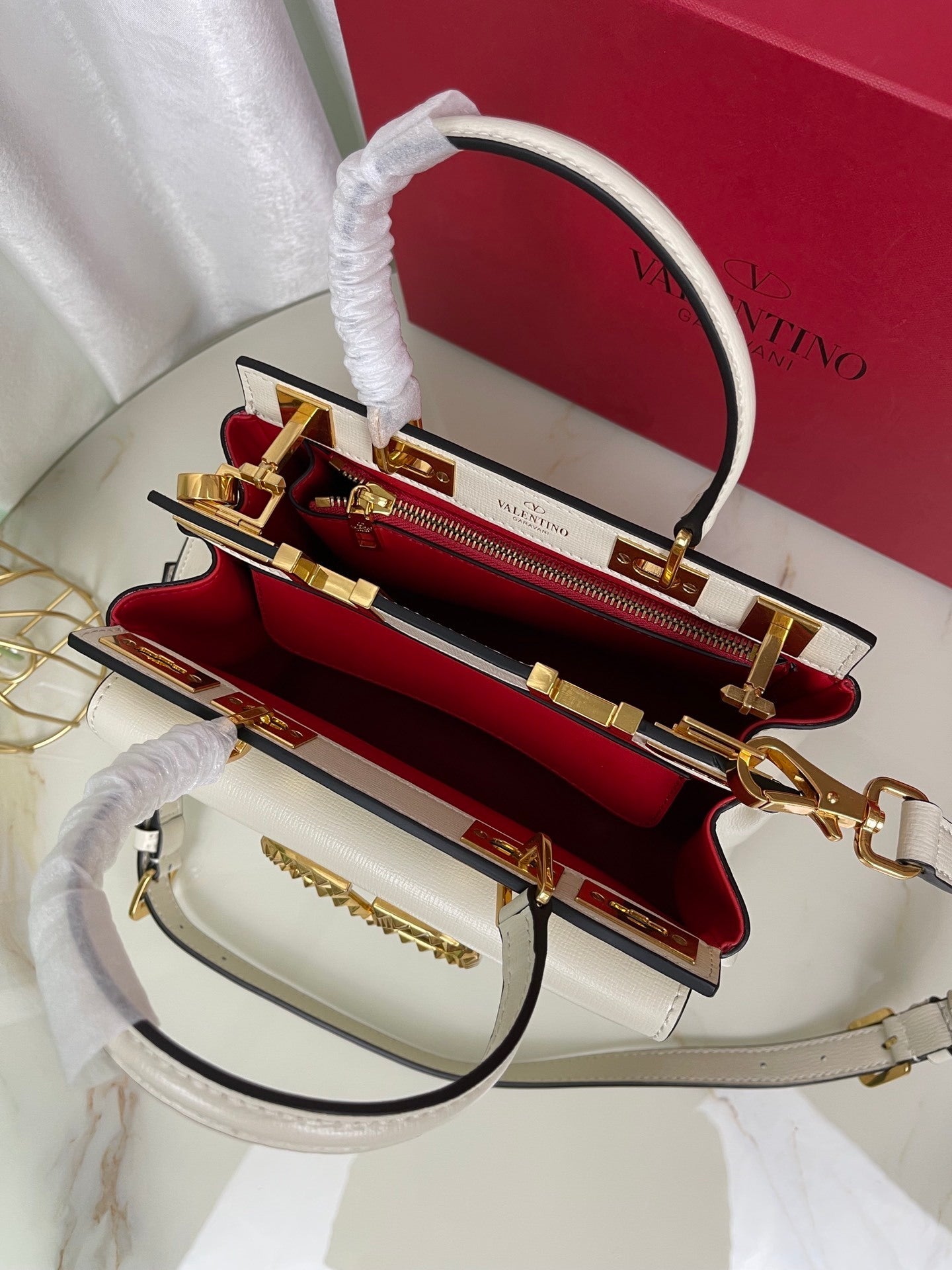 Valentino Garavani Mini Double-Handle Rockstud Bag