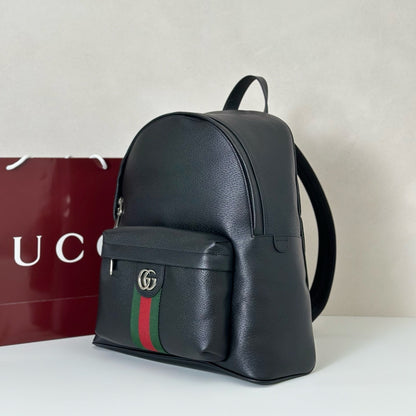 Gucci Ophidia Medium Backpack in Black Soft Leather Bag