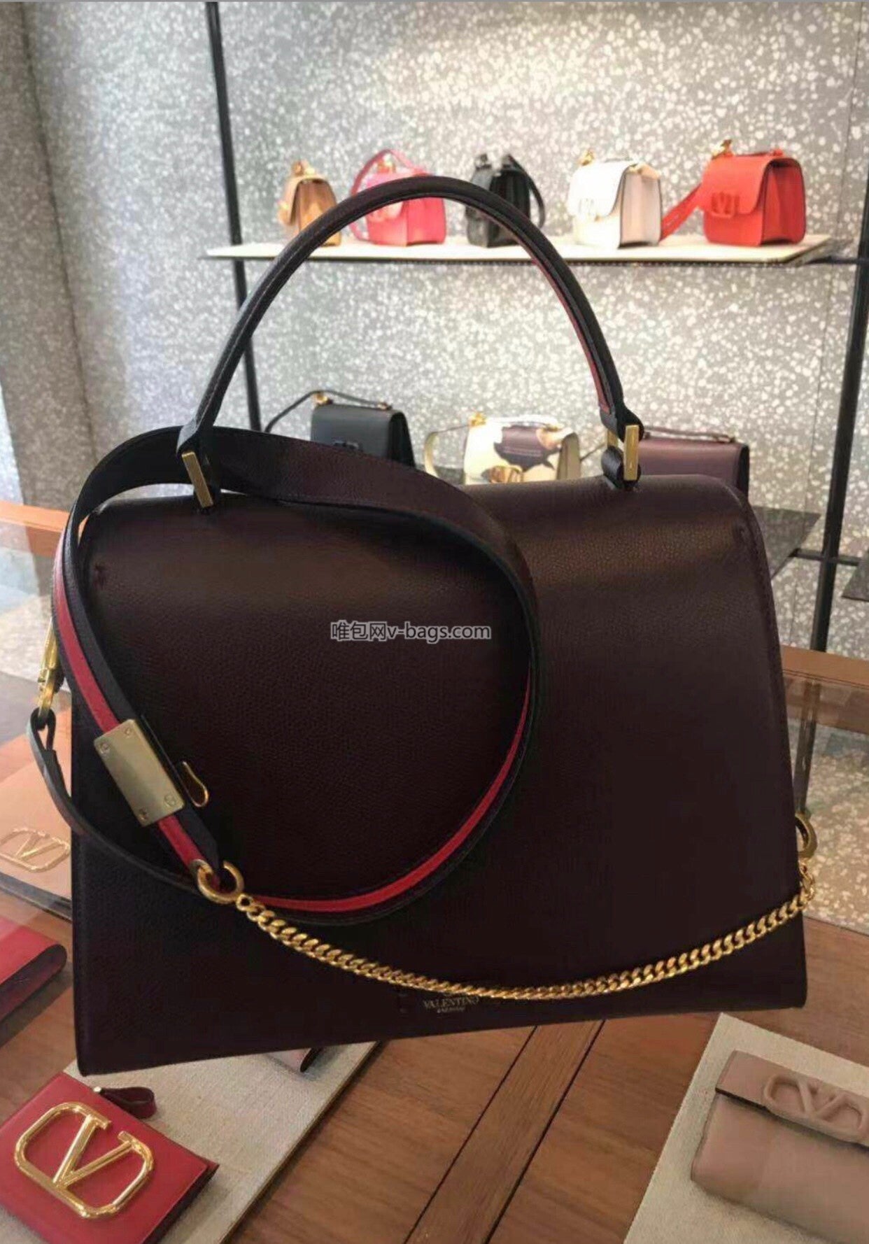 Valentino Garavani Small VSLING Grainy Calfskin Handbag