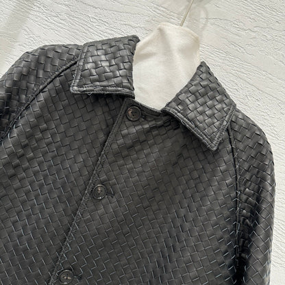 Bottega Veneta Woven Lambskin Oversized Jacket