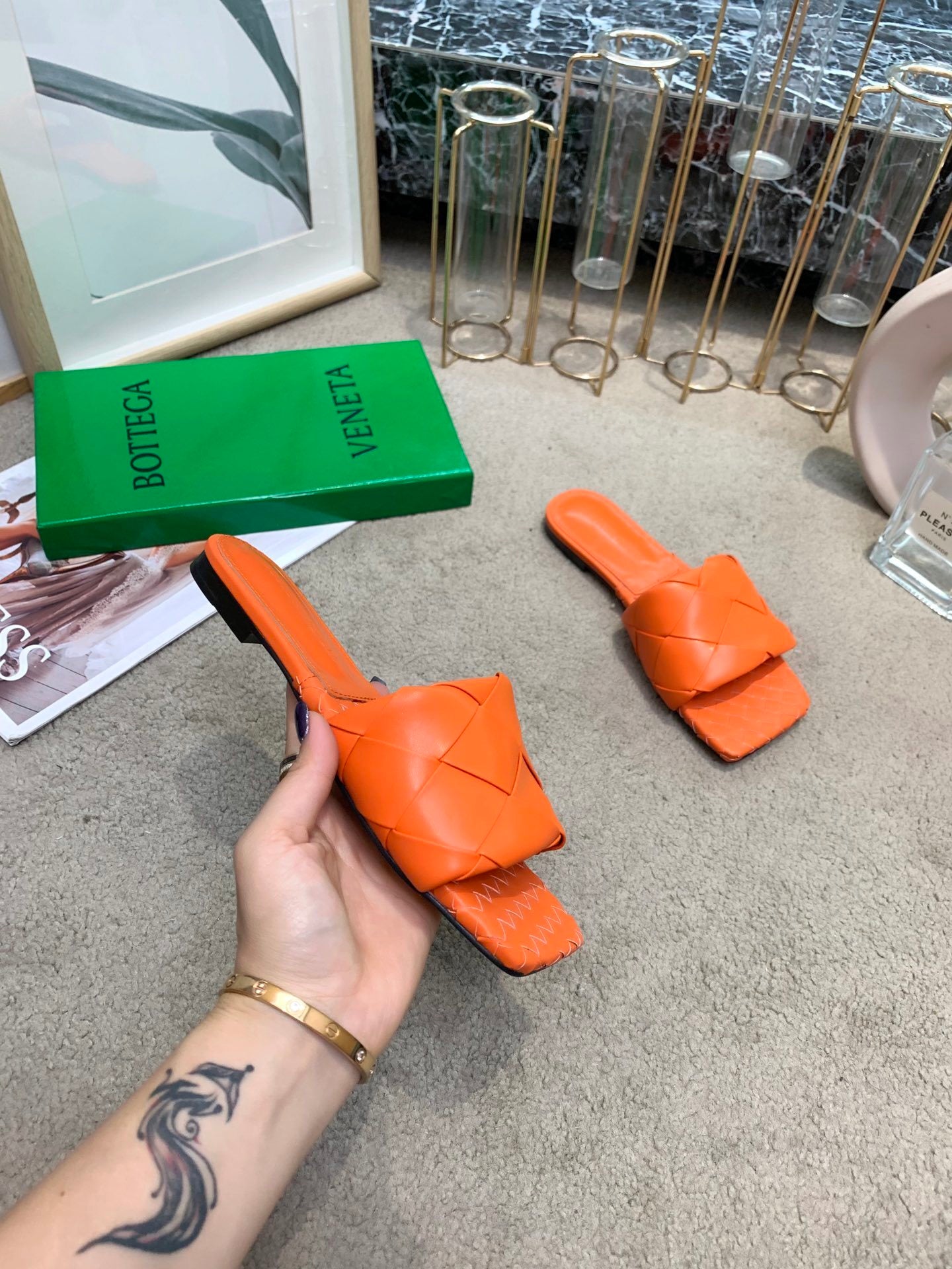 Bottega Veneta Women’s Chunky Woven Flat Sandals