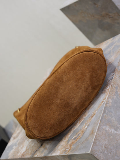 Saint Laurent Niki Suede Bucket Bag in Brown