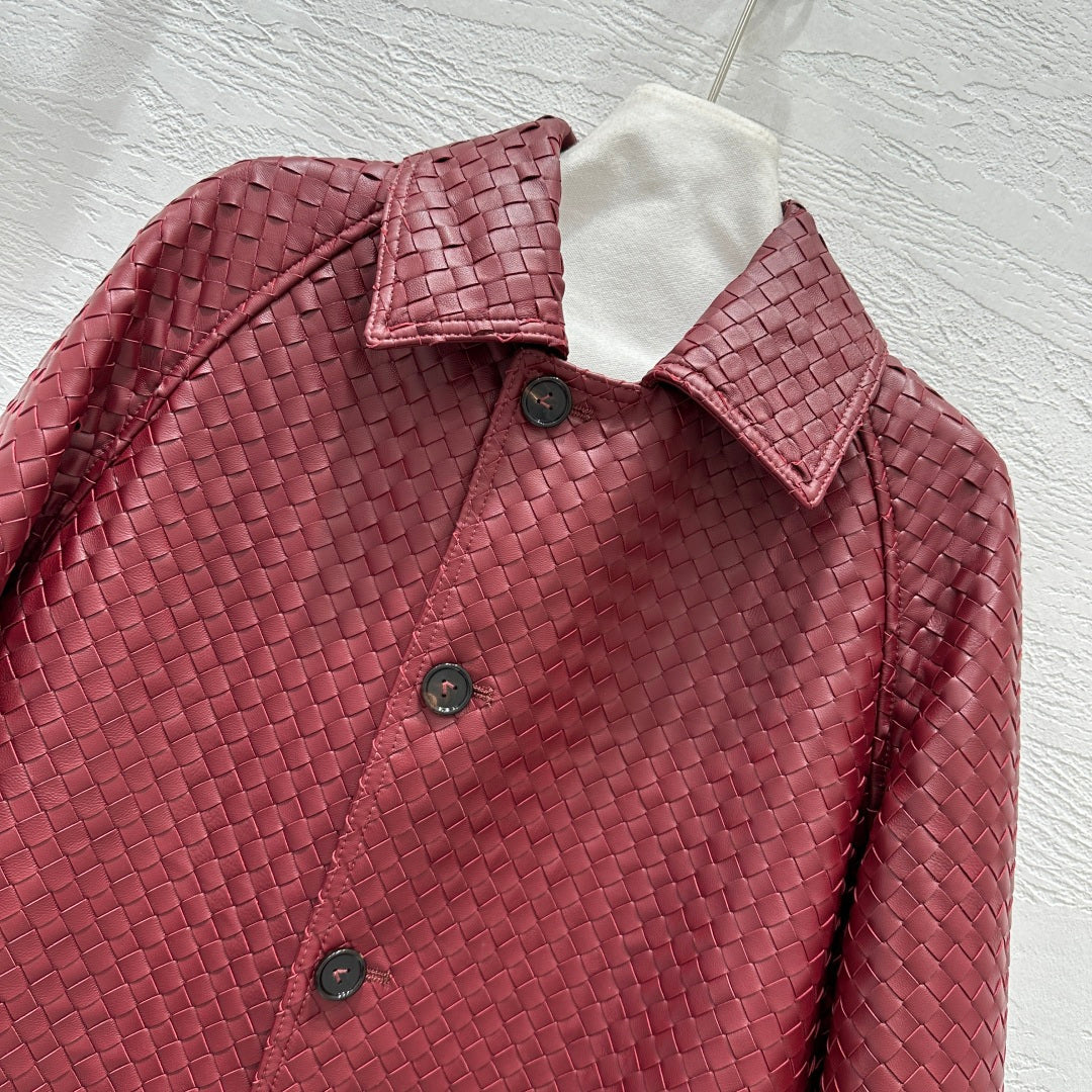 Bottega Veneta Woven Lambskin Oversized Jacket