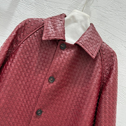 Bottega Veneta Woven Lambskin Oversized Jacket