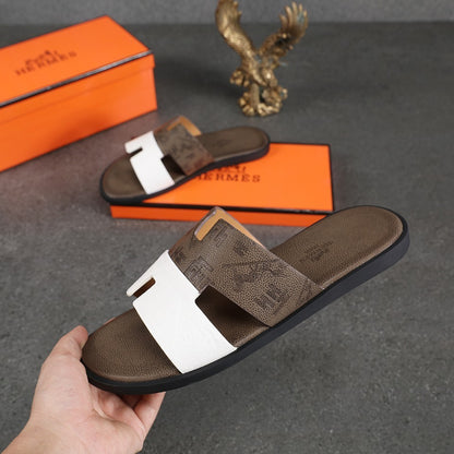 Hermès ORA Colorful Leather H Slippers