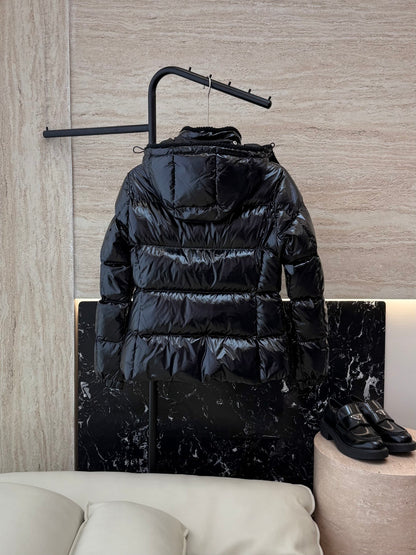 White Goose Down Glossy Puffer Jacket