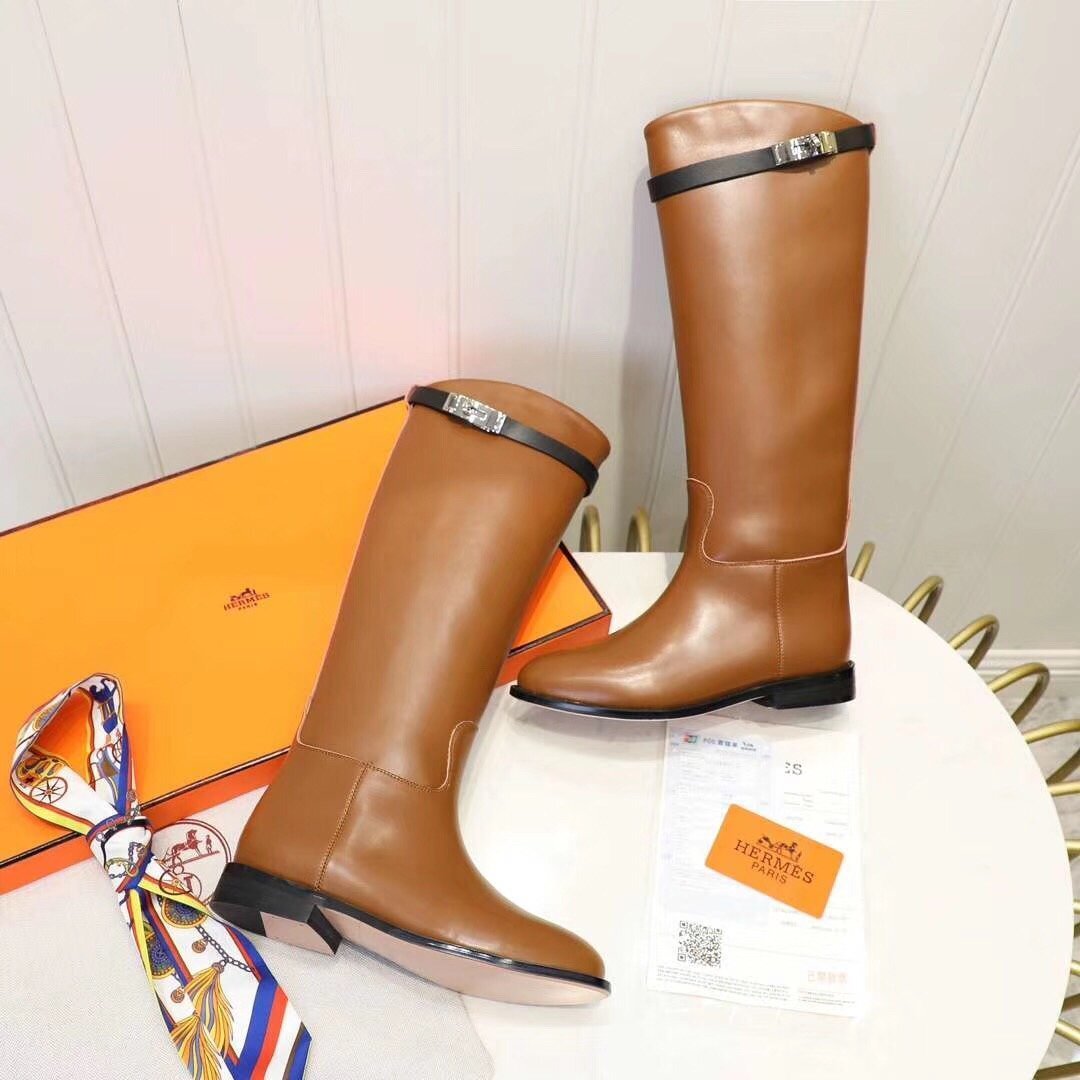 Hermes Kelly Classic Riding Boots – Premium Cowhide & Suede