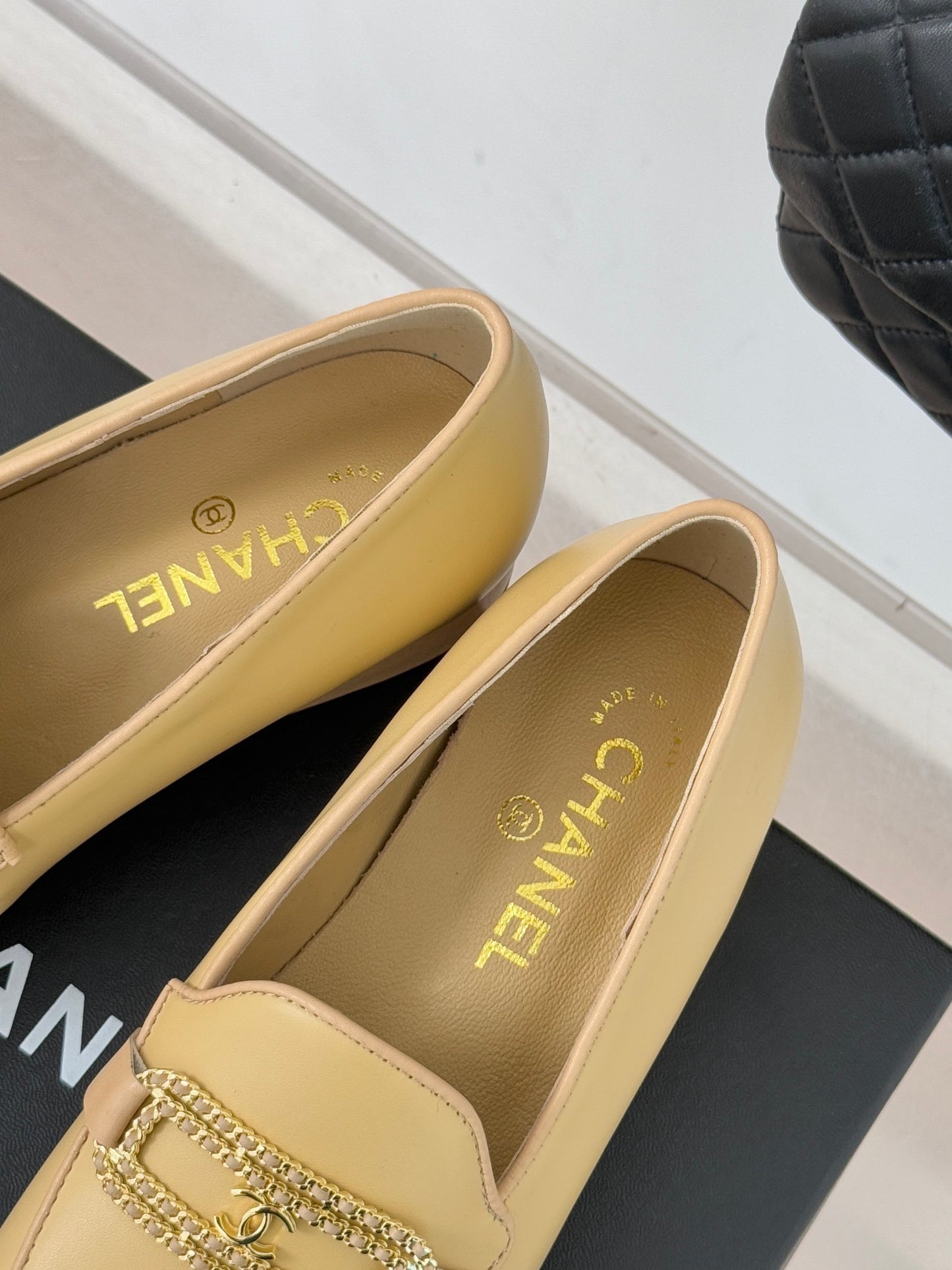 CHANEL 25C Double C Chain Buckle Chunky Heel Loafers