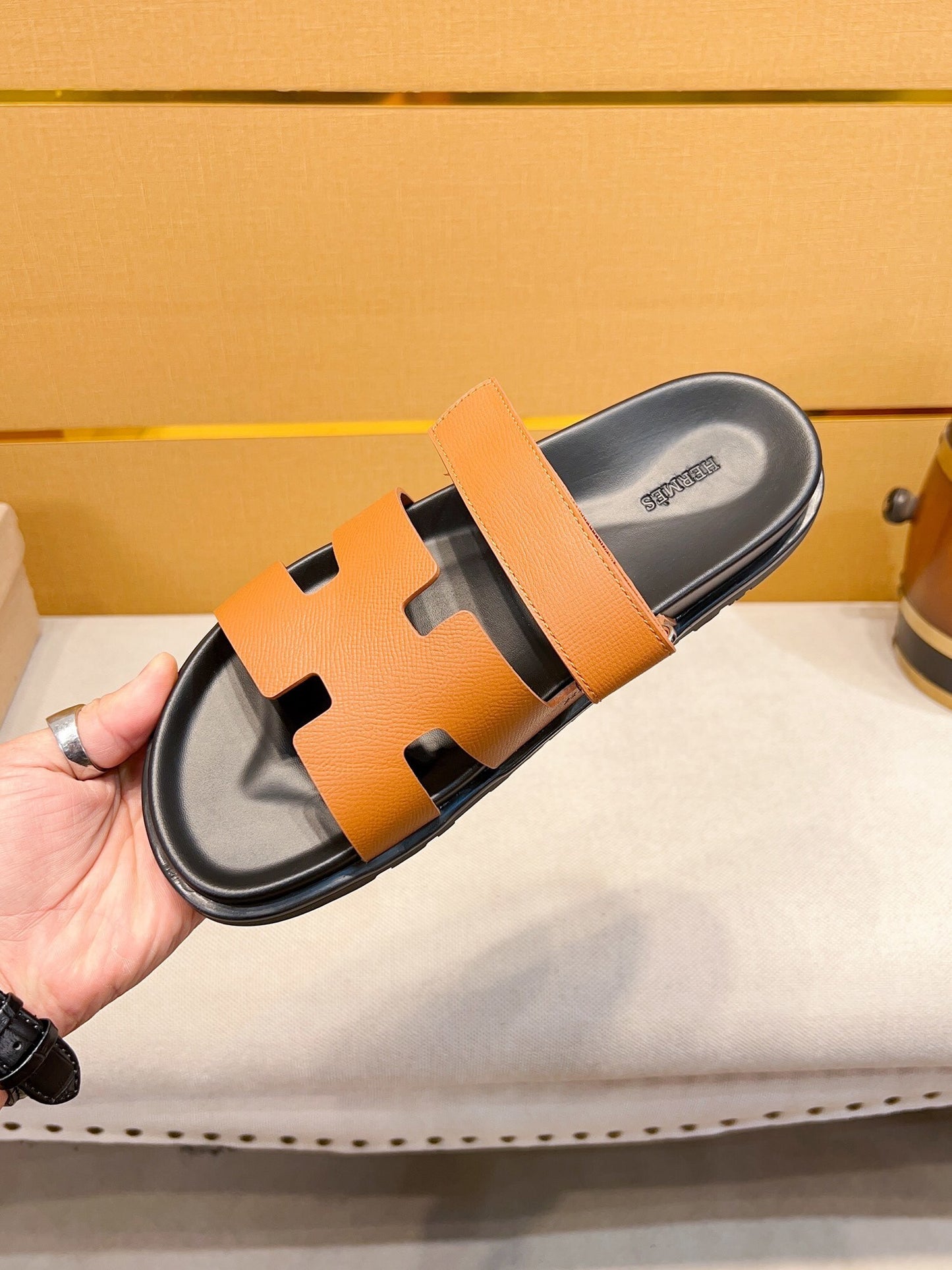 Hermès Oran Calfskin H-Style Mules