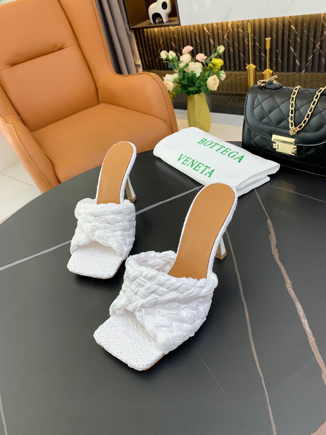 Genuine Leather Women’s Woven Slippers