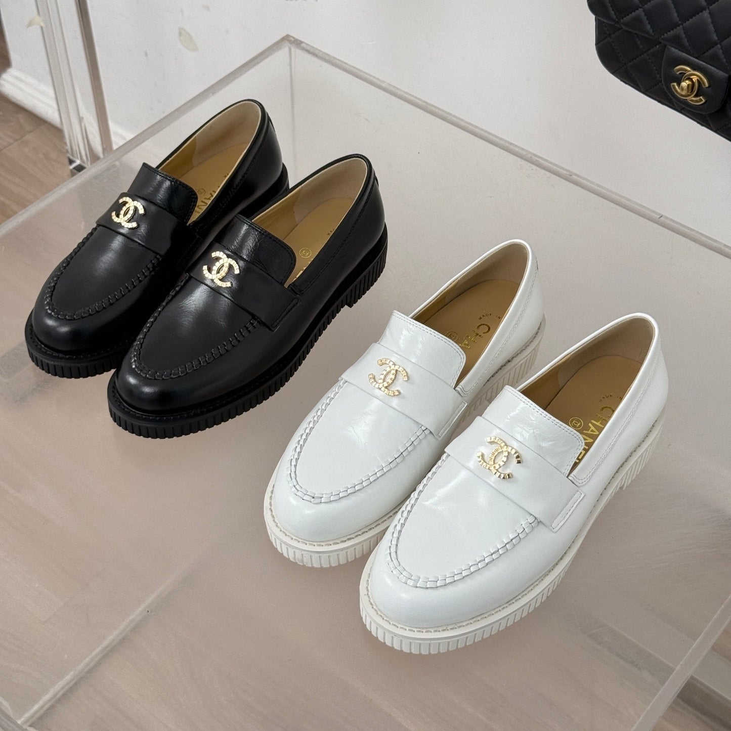 CHANEL Classic Color-Blocked Double C Loafers
