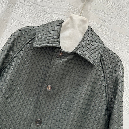 Bottega Veneta Woven Lambskin Oversized Jacket