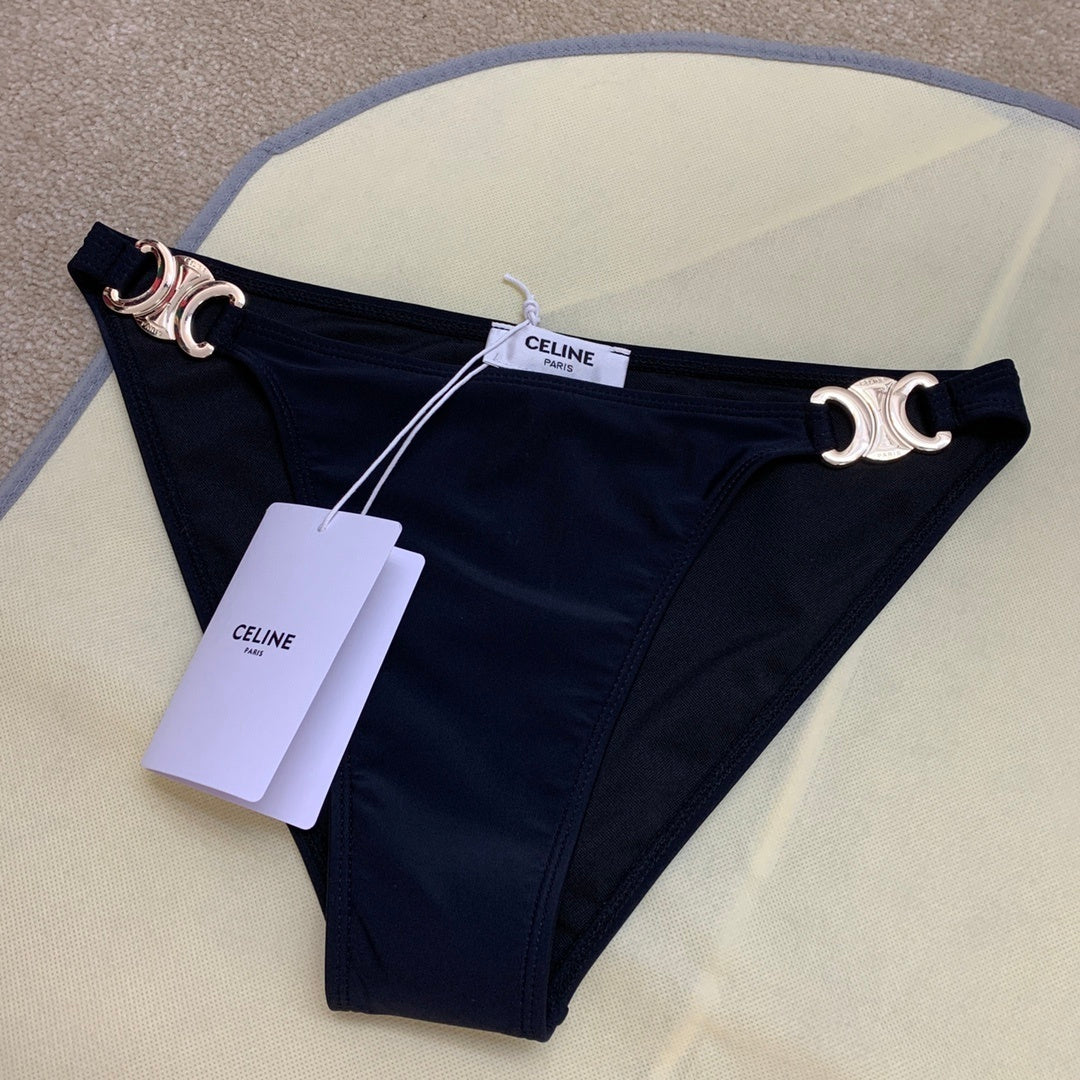 Triomphe Metal Accent Lingerie Set Halter Bra