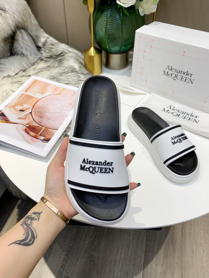 McQueen Classic Pattern Flat Slippers
