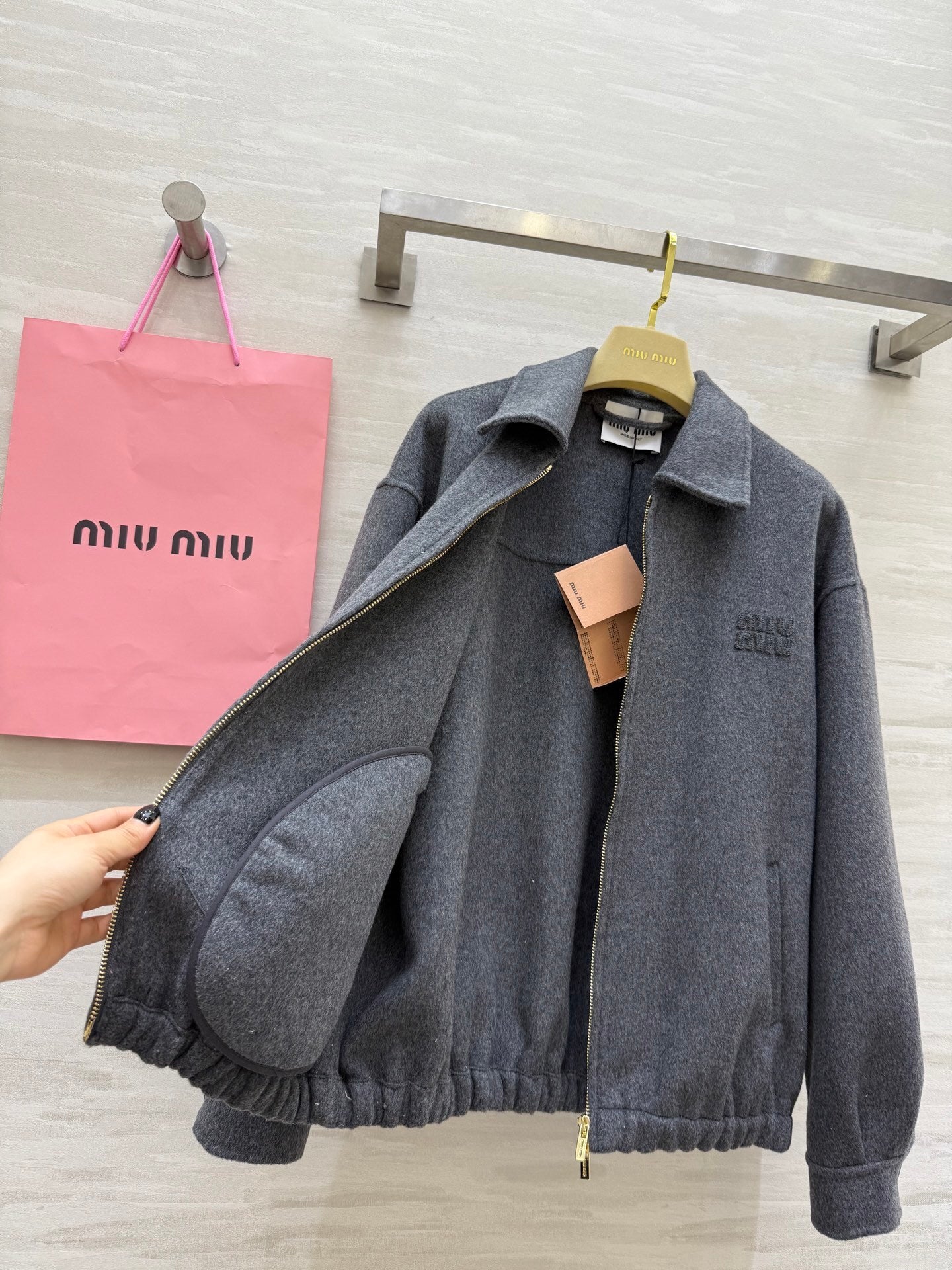 Double-Faced Wool Jacket Retro Preppy Elegance