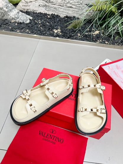 Valentino Classic Leather Design Sandals