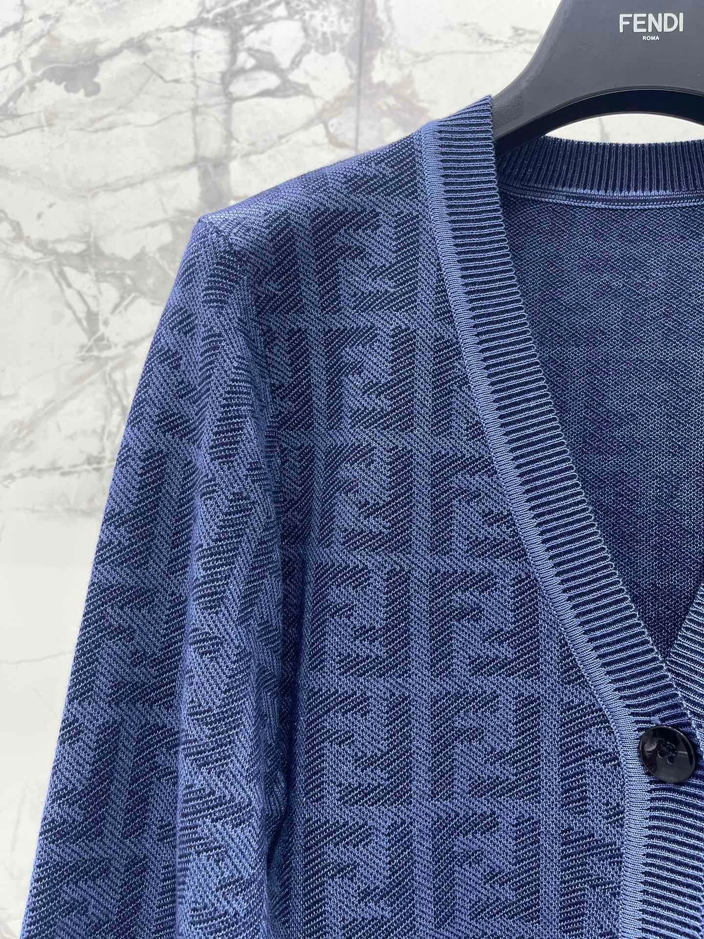 Fendi Embroidered Stretch Linen Blend Cardigan