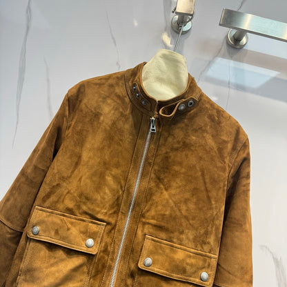 Early Spring Suede Lambskin Jacket Stand Collar