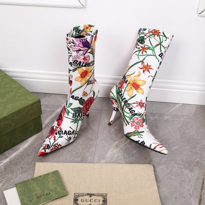 Gucci Early Autumn 8-Inch Floral Elastic Riding Boots